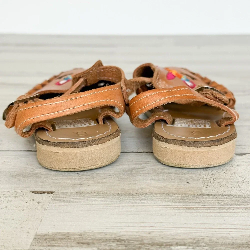 Mexican Leather Unicorn Huarache Sandals Toddler Girls Size 6 Made in Mexico